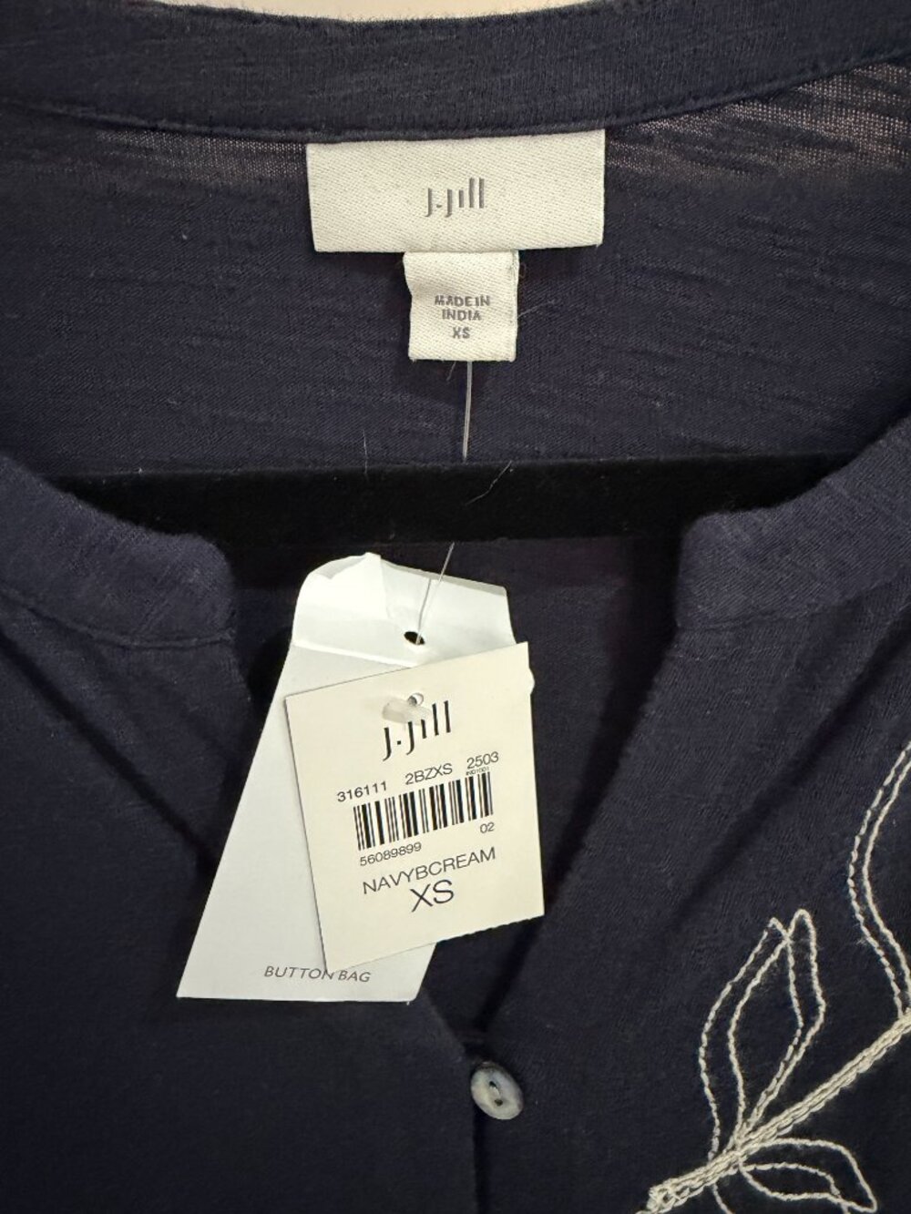 J. Jill Embroidered Knit Blouse | NWT | Size: XS - Picture 5 of 7